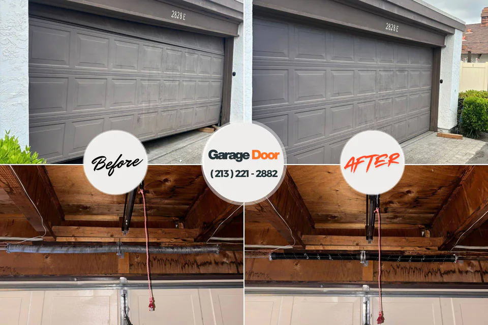 Before and after: garage door repair Pike Road, AL